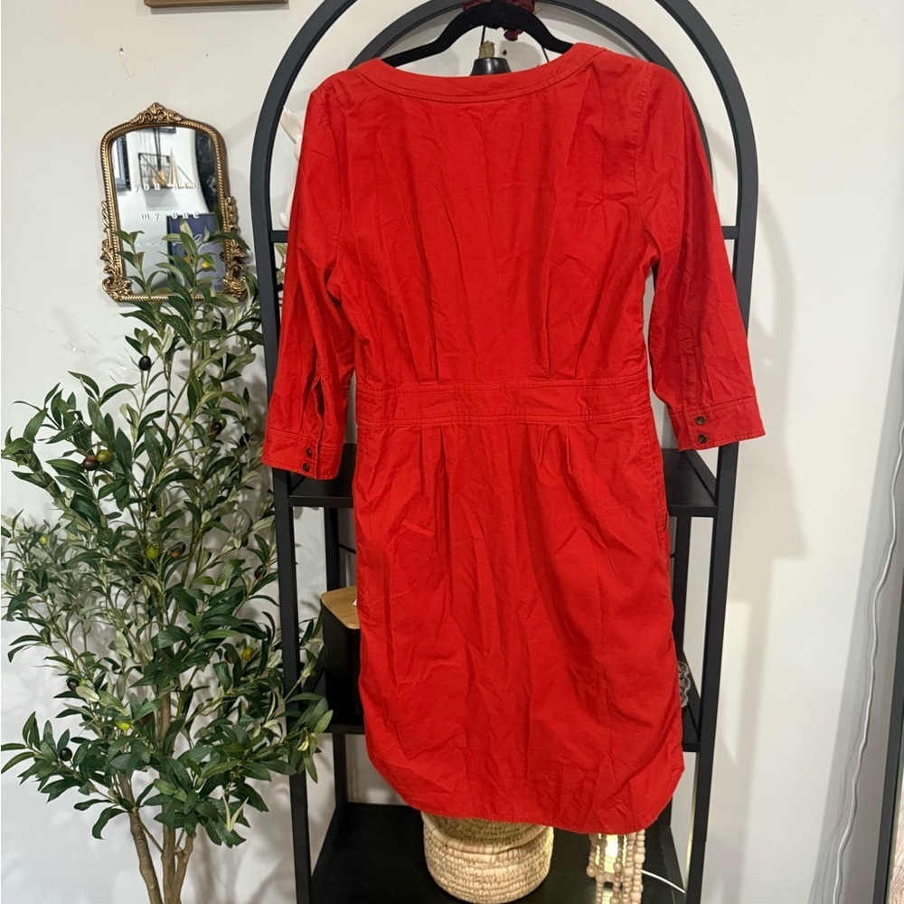 Anthropology Maeve Anaheim Orange Button up shirt dress, size 6 100% cotton - Picture 9 of 14